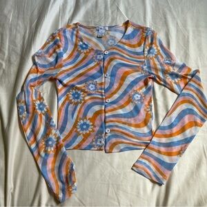 Groovy Barbie Sheer Long Sleeve Top